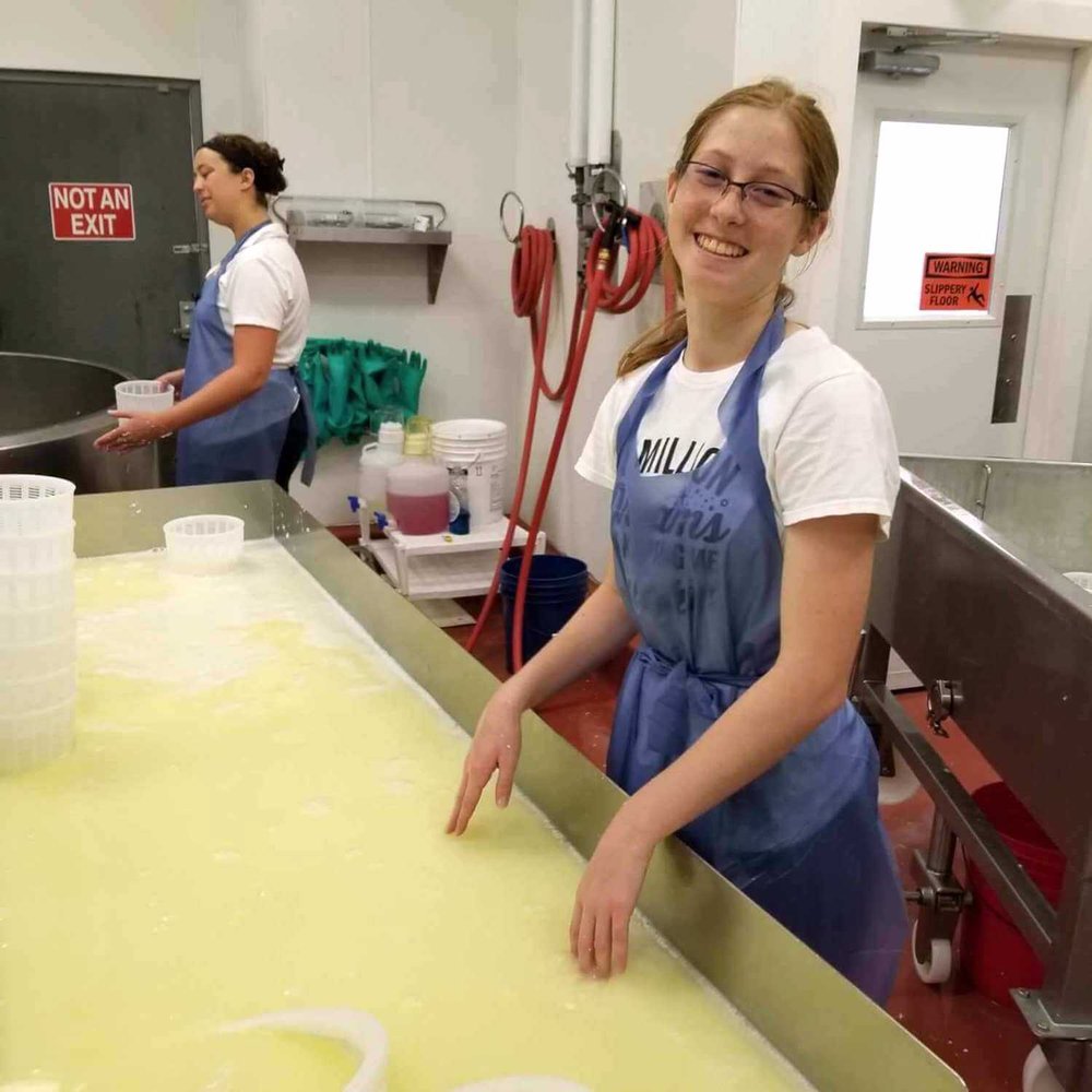 Avery Jones making cheese